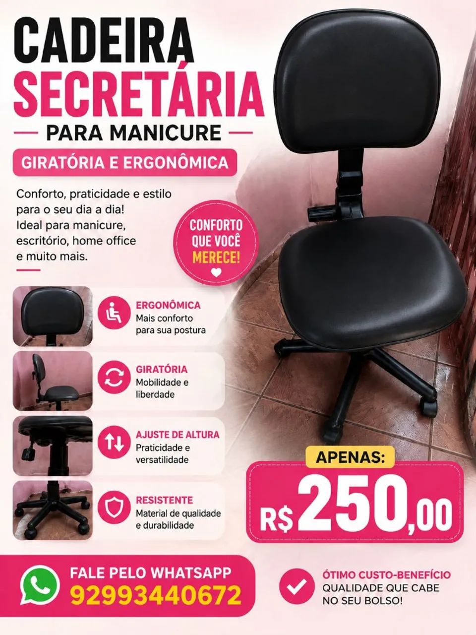 Cadeira secretária - Foto 2