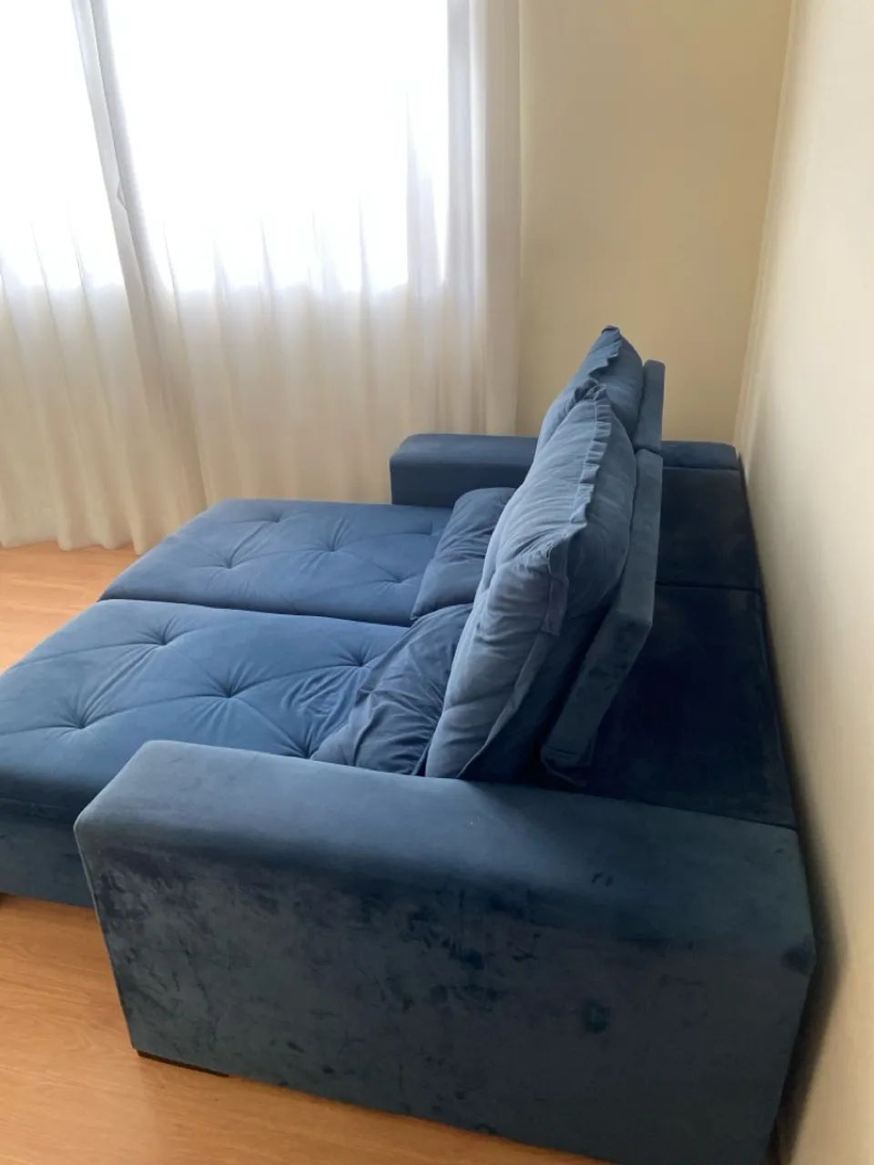 Sofá Retrátil e Reclinável Azul - Foto 2