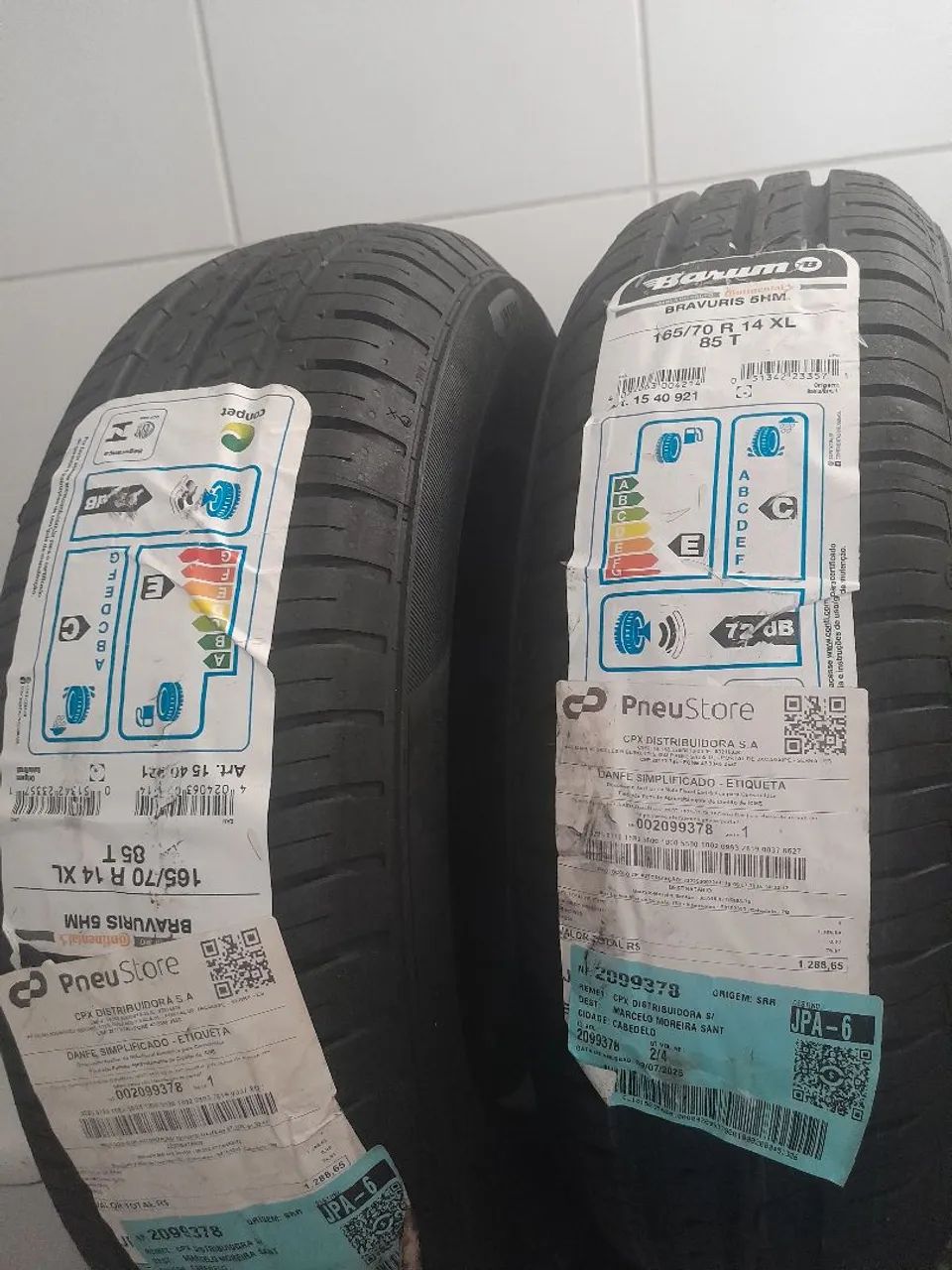 Vendo 2 Pneus Barum 165/70 R14 - Foto 2