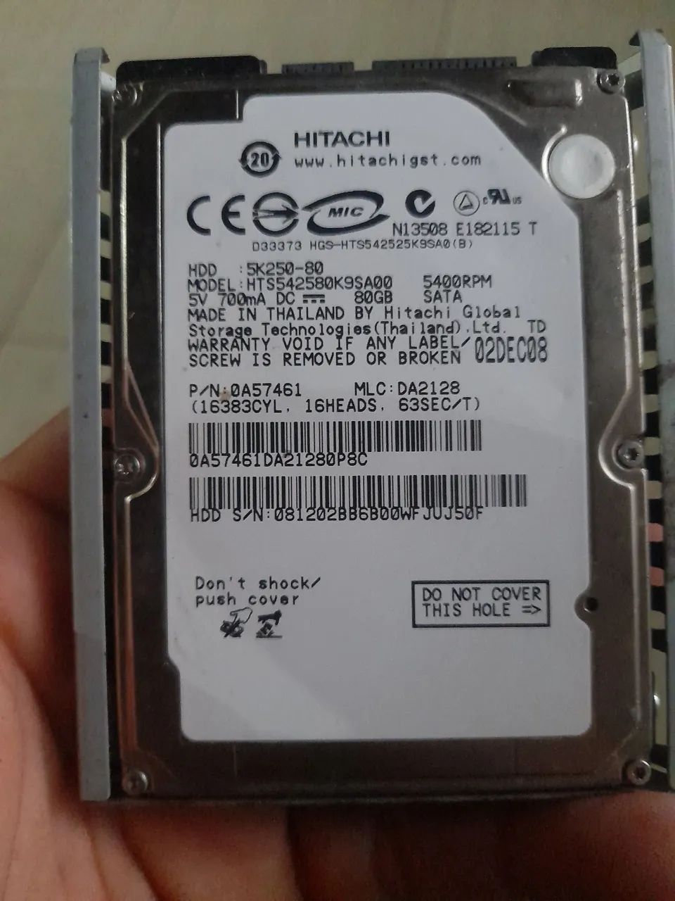 vendo hd de ps3 interno de 80gb