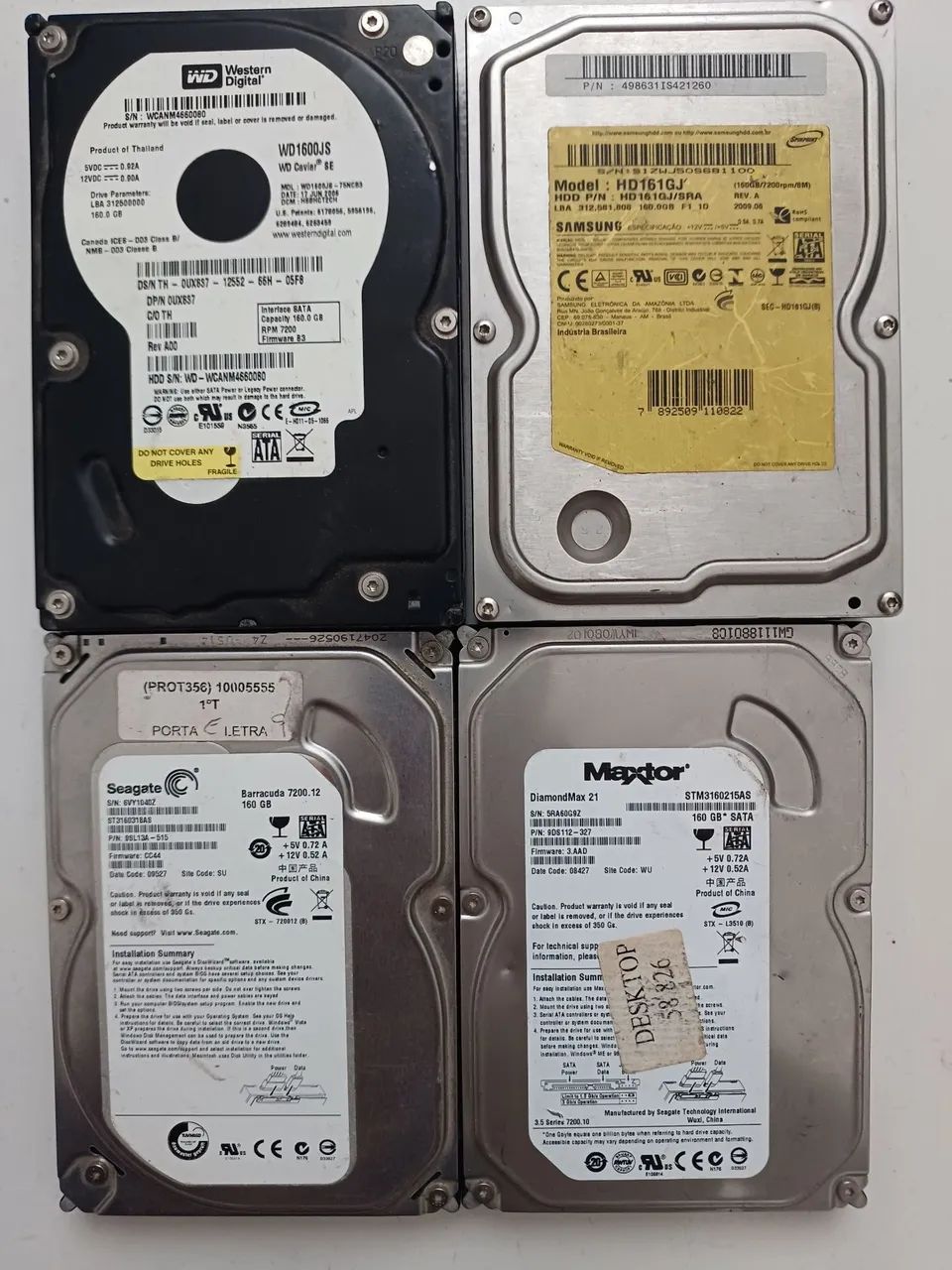 4 hds 160GB wd Seagate  maxtor Samsung  - Foto 3