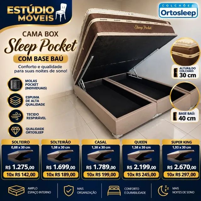 Cama box com base Bau