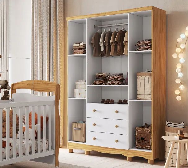 Guarda Roupa Infantil 4 Portas Junior (Novo) - Foto 3