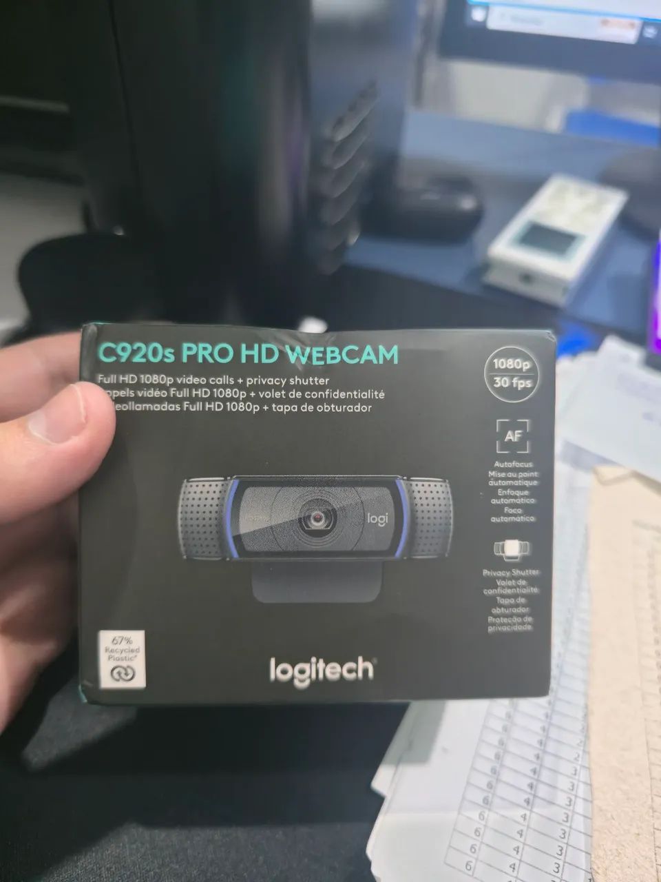 Webcam Full HD Logitech C920S com microfone - Foto 2