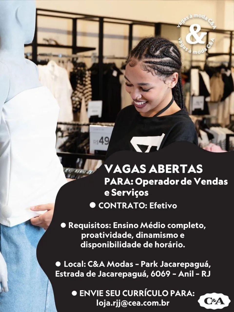 VAGA DE EMPREGO C&A 