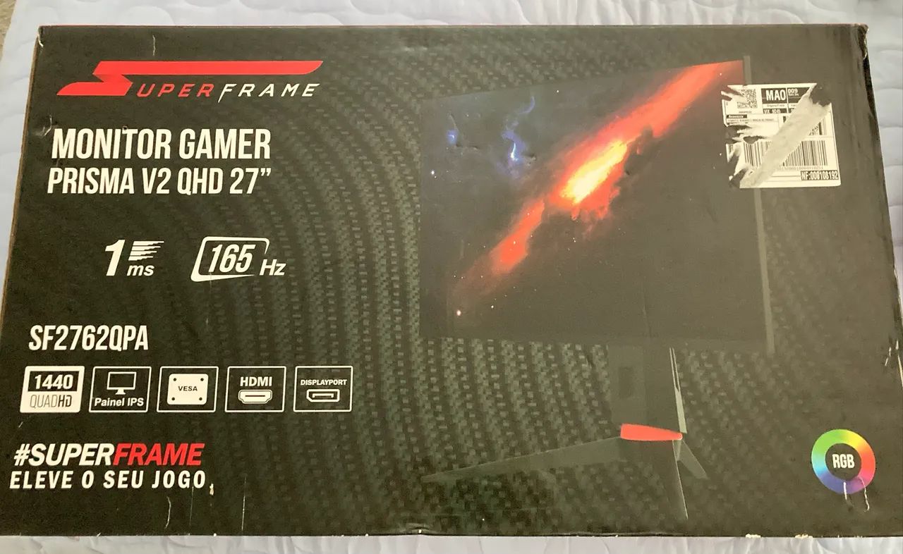 Monitor Gamer SuperFrame Prisma V2 27? QHD 165Hz IPS - Com Defeito
