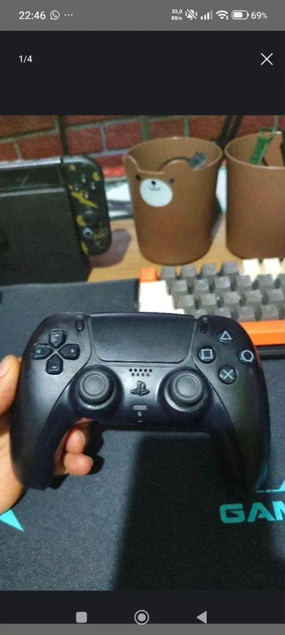 Controle ps5 origina Sony preto perfeito sem detalhes 