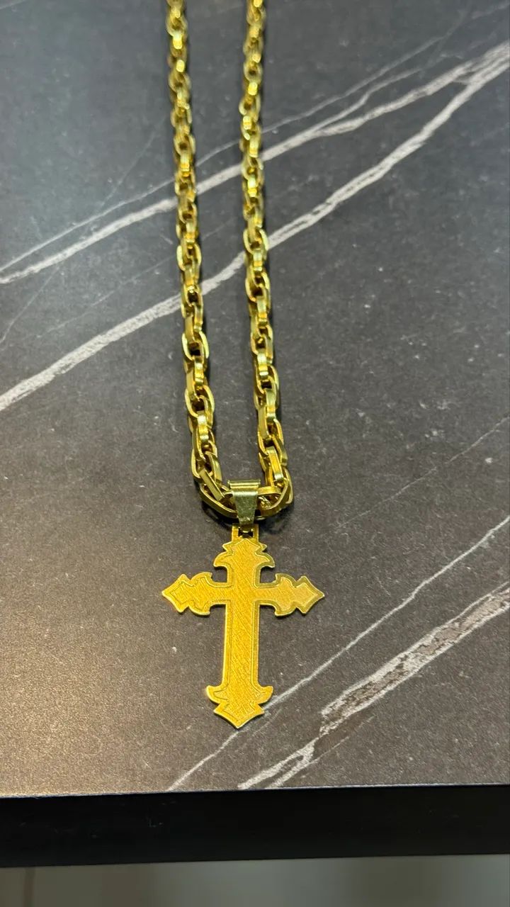 Corrente de prata banhada a ouro