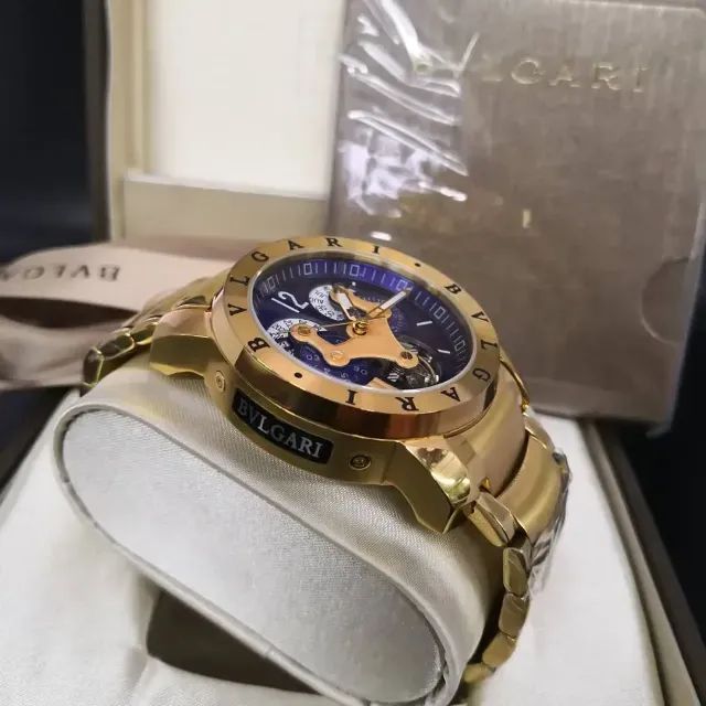 Relógio BVLGARI IRON MAN AUTOMÁTICO FUNDO AZUL - Foto 5