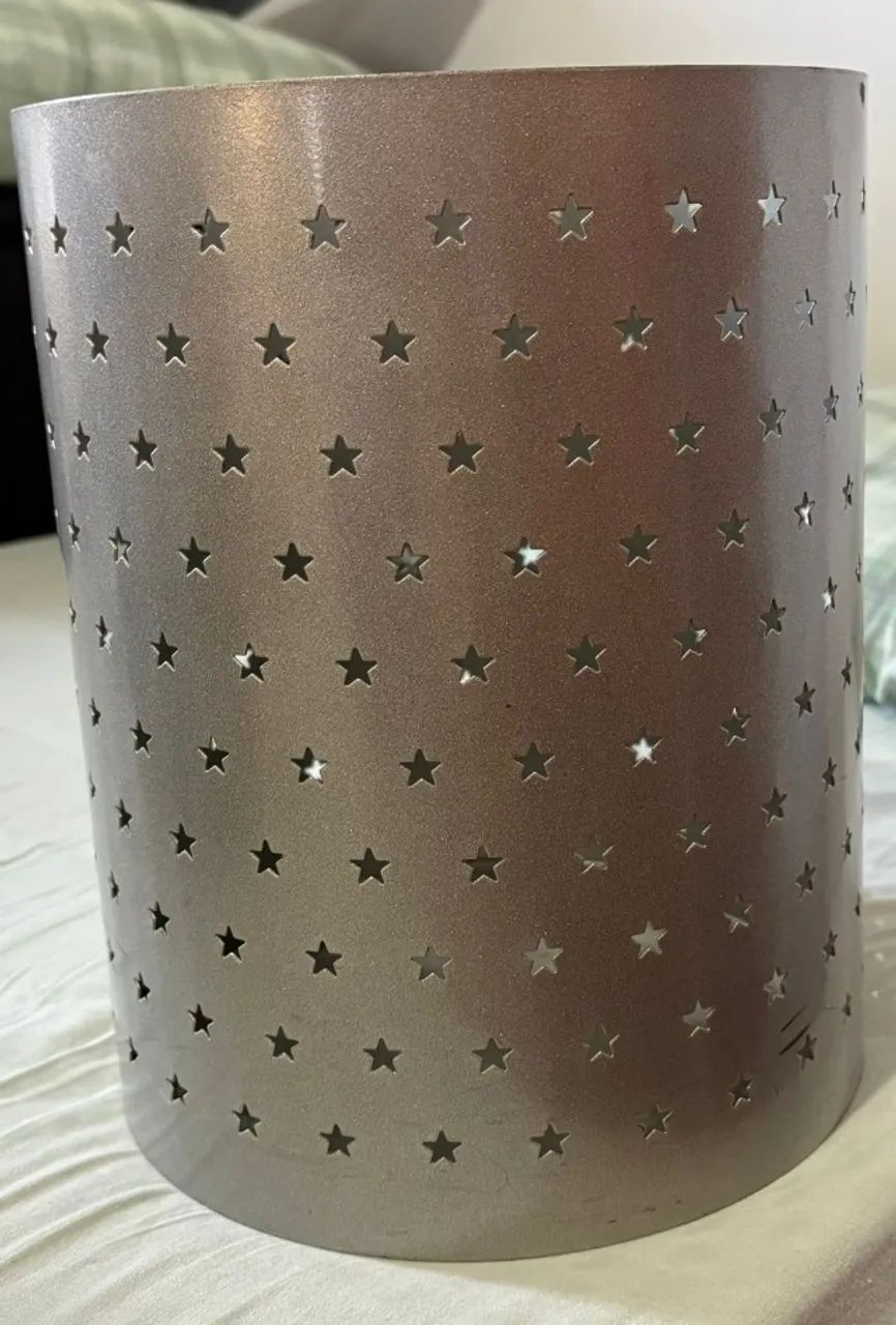 Cesto de lixo escritório ferro metal estrelas - Foto 3