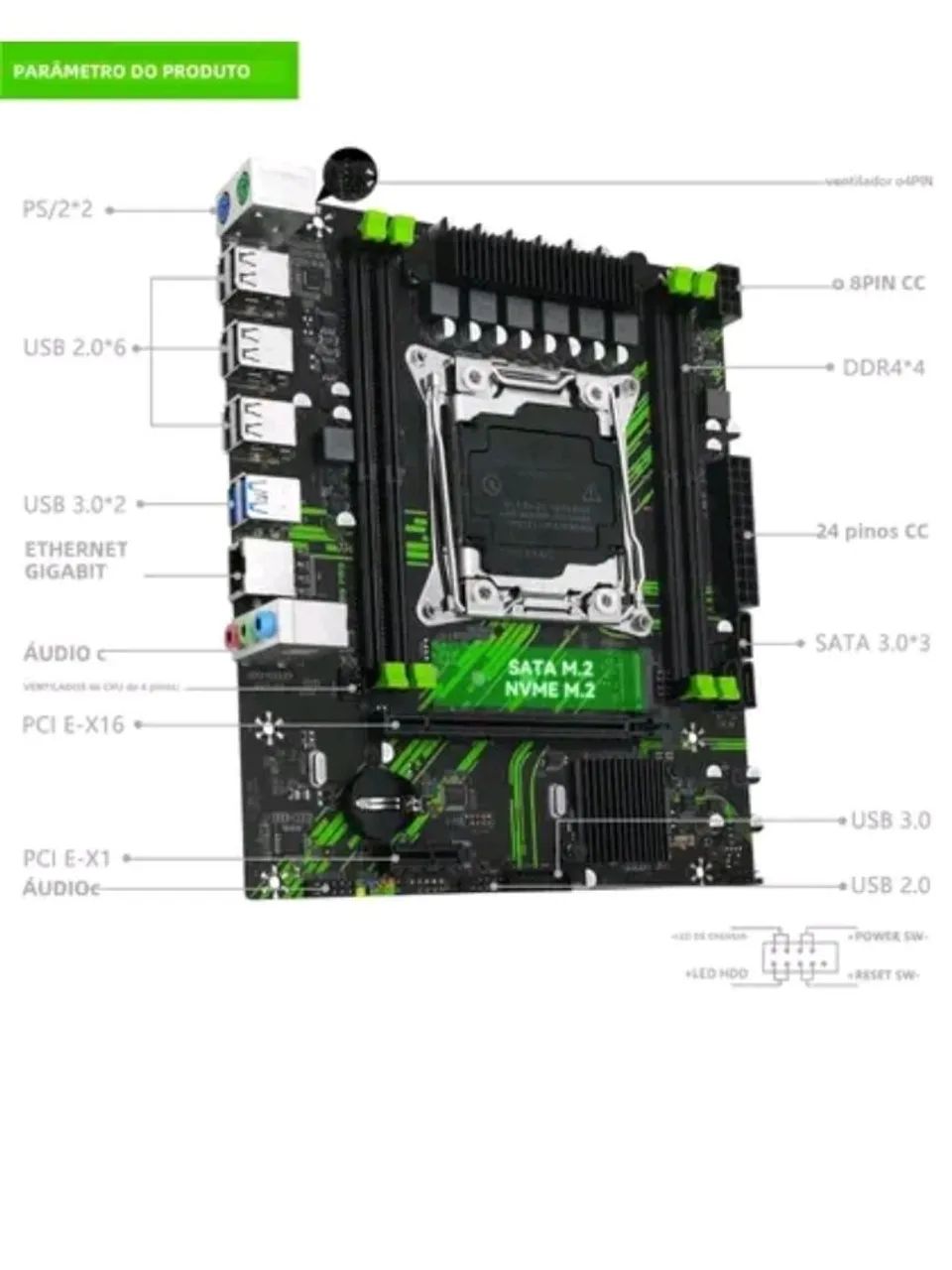 Placa Mãe Machinist X99 PR9 NOVA  - Foto 4
