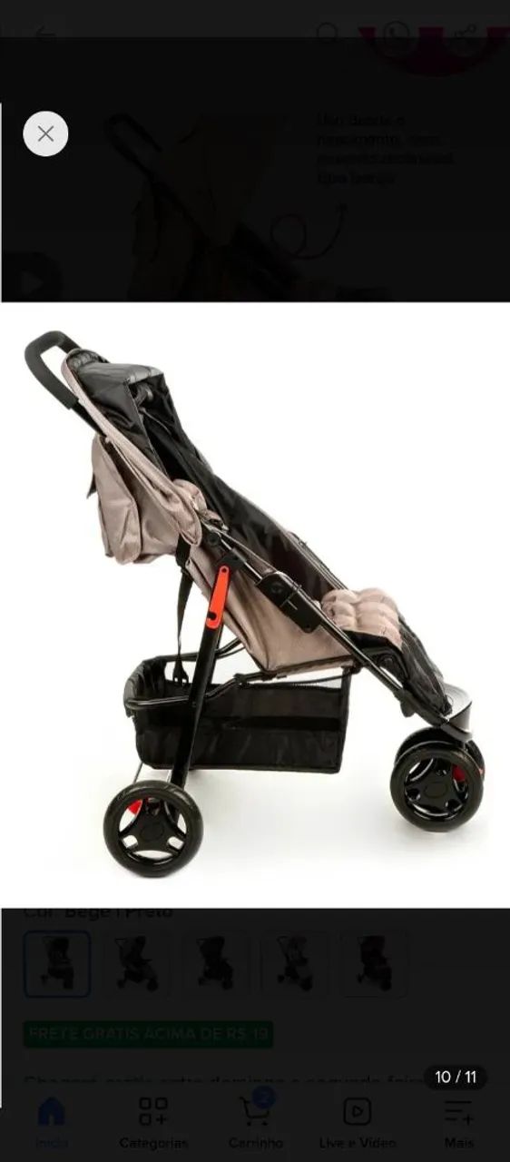 Vende-se Carrinho de Bebê Cosco Bege, - Foto 3