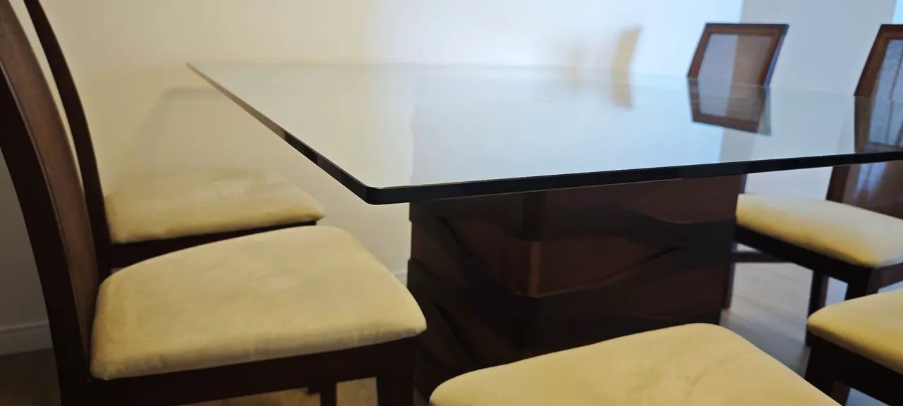 Mesa tampo de Vidro + 6 cadeiras - Foto 4