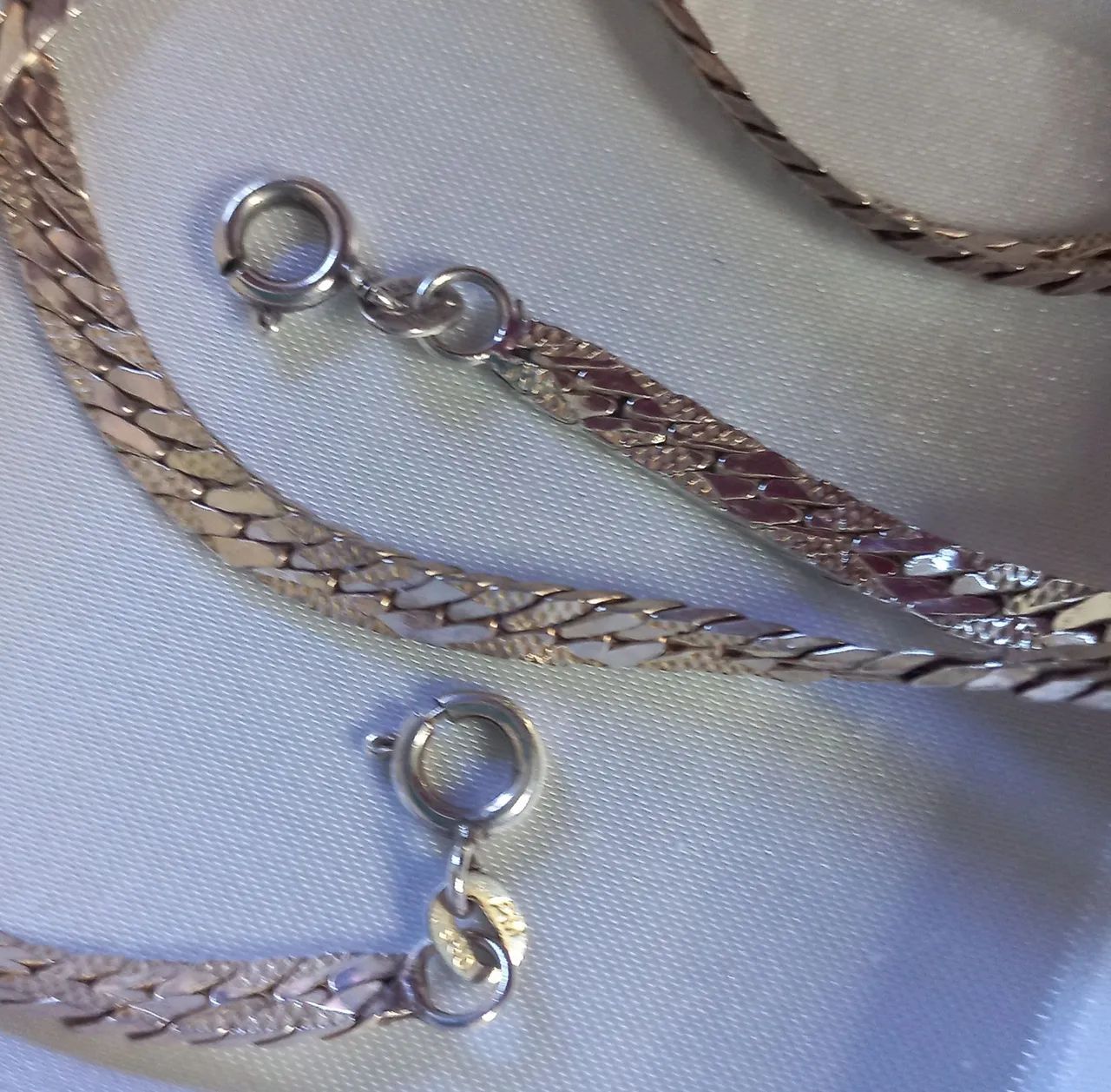 Conjunto colar e pulseira prata 950 - Foto 4
