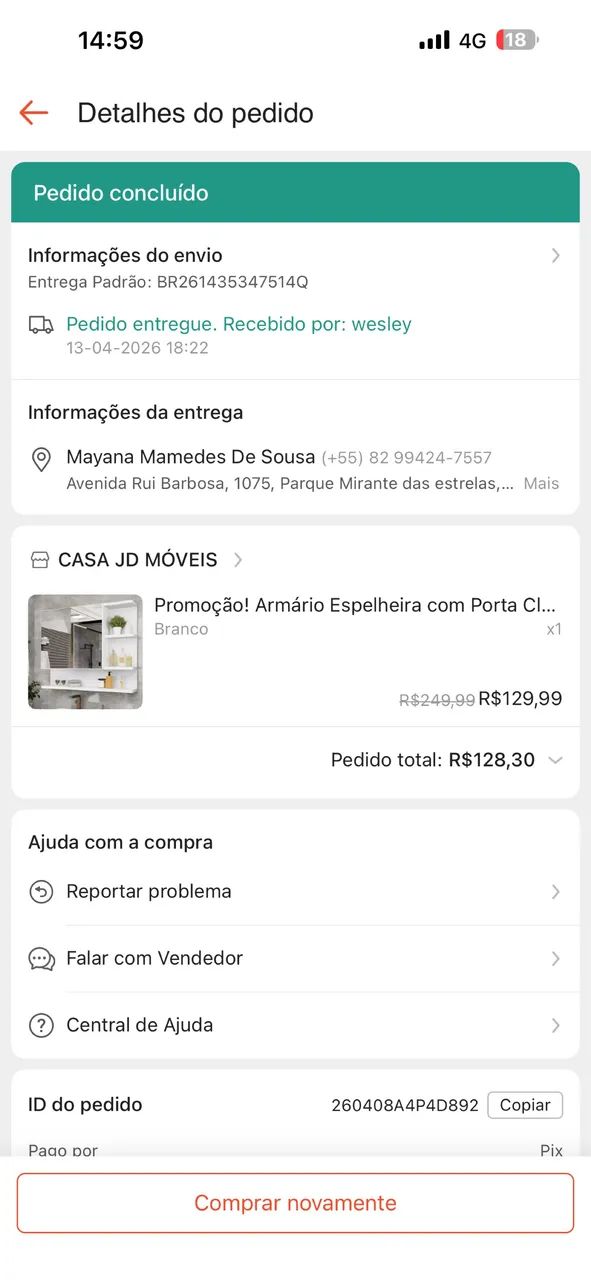 Móvel de banheiro espelhado branco 