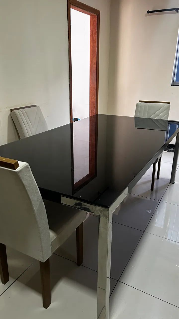 Mesa de vidro 8 lugares 