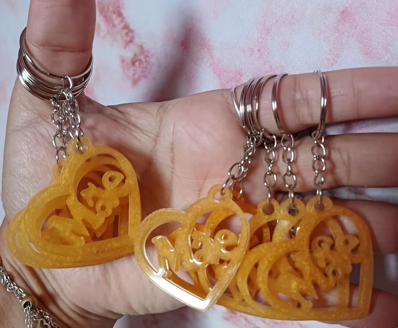 Kit 9 Chaveiros Mãe com Coração  - Foto 5