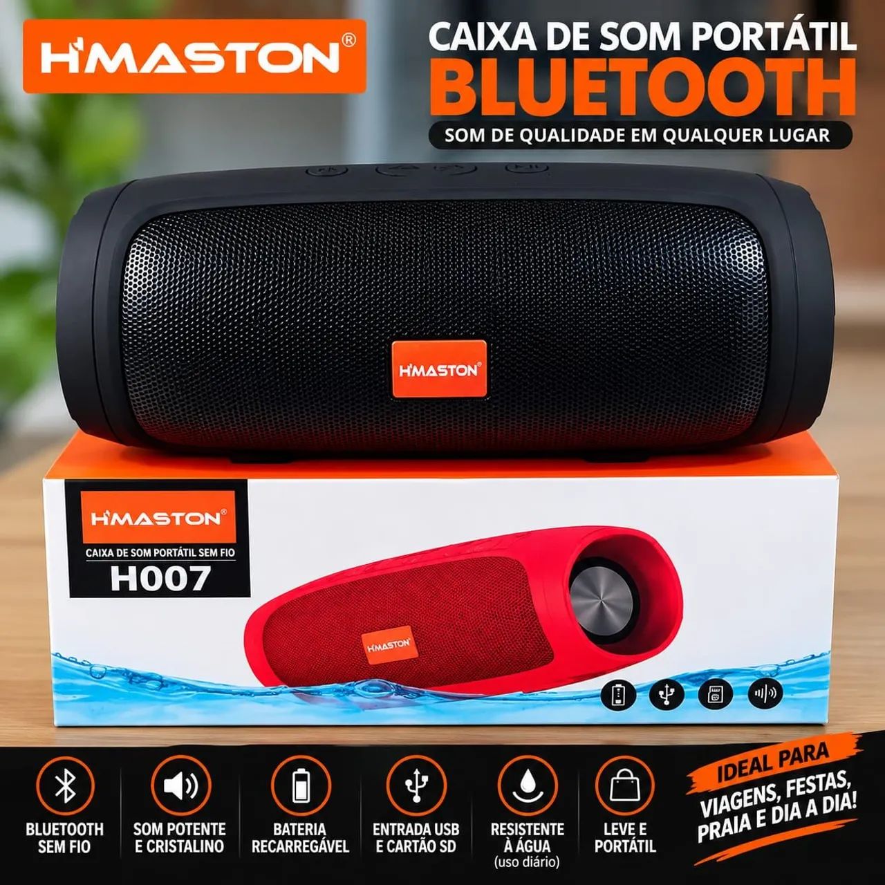Caixa de Som Portátil H?MASTON H007 Bluetooth - Foto 4