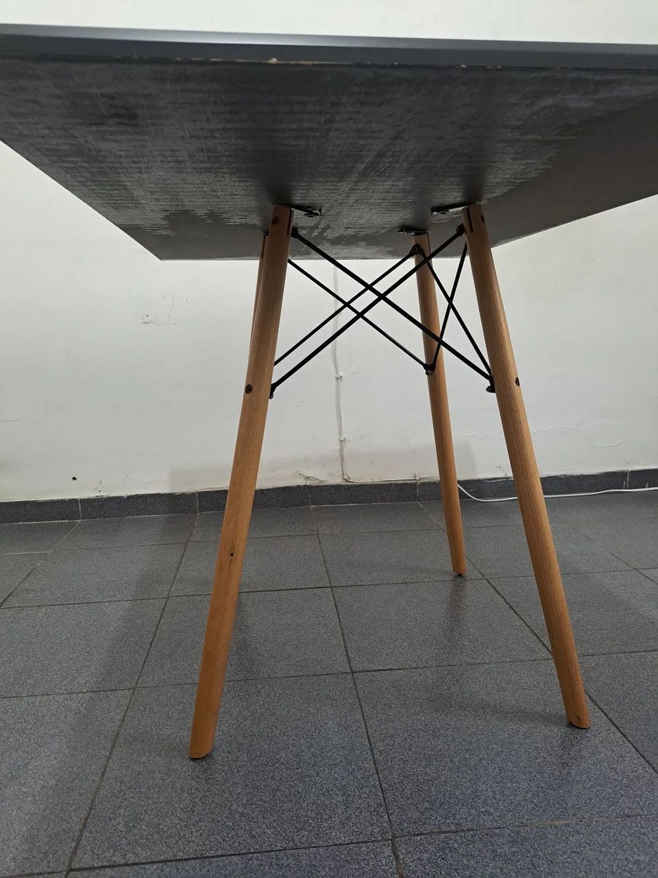 Mesa de Jantar Eiffel Retangular 120 cm Tampo de Madeira - Foto 5