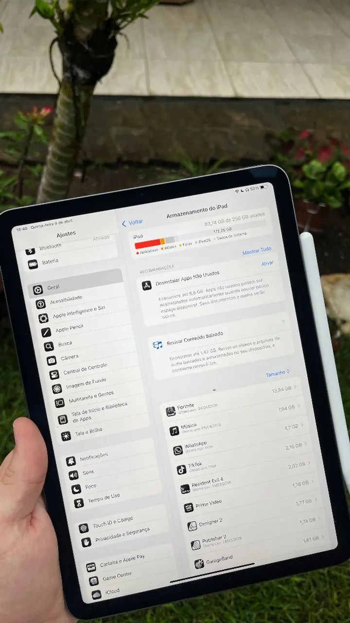 IPAD AIR 5 GERAÇÃO (M1 256) + APPLE PENCIL 2 - Tablets e E-Readers