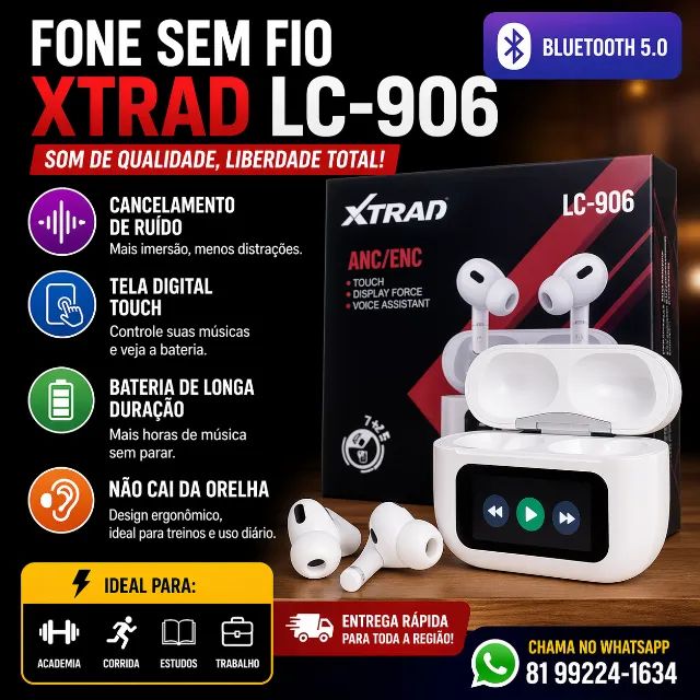 fone  bluetooth original Tela Touch Ideal para academia e exercicios em geral - Foto 2