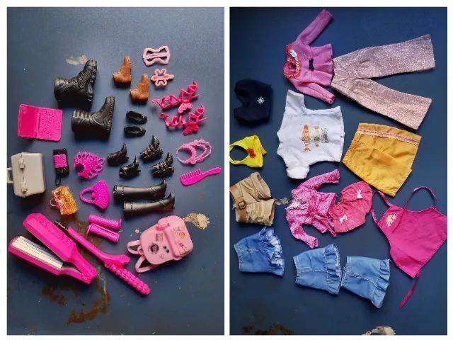 Super lote de roupas e acessórios para boneca Barbie 