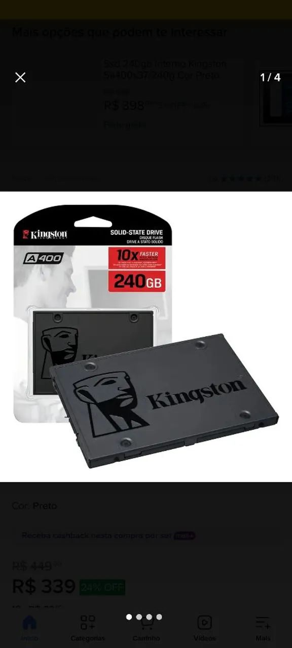 SSD Kingston SATA 240GB 