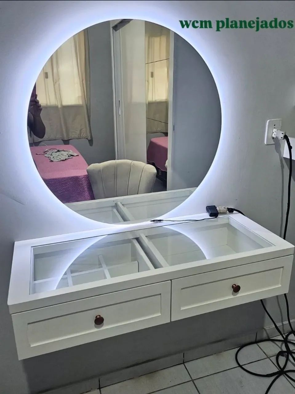 Penteadeira com espelho led