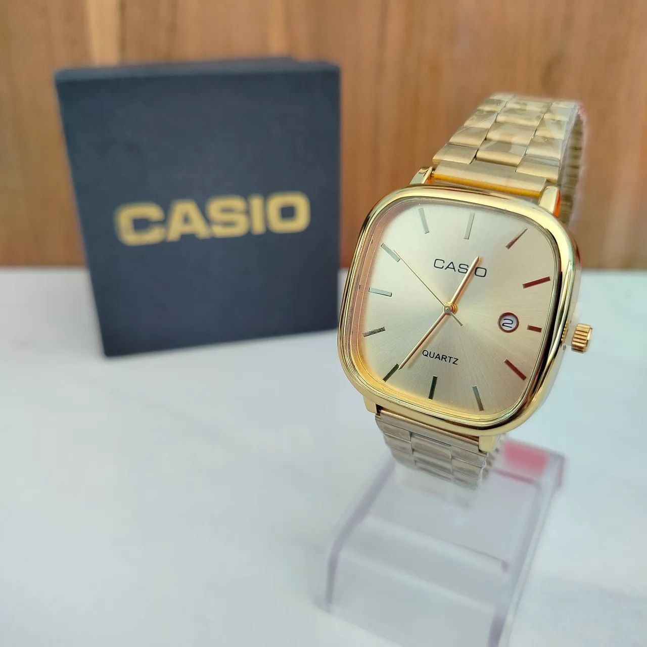 Relógio Casio retrô vintage calendário redondo ou quadrado 