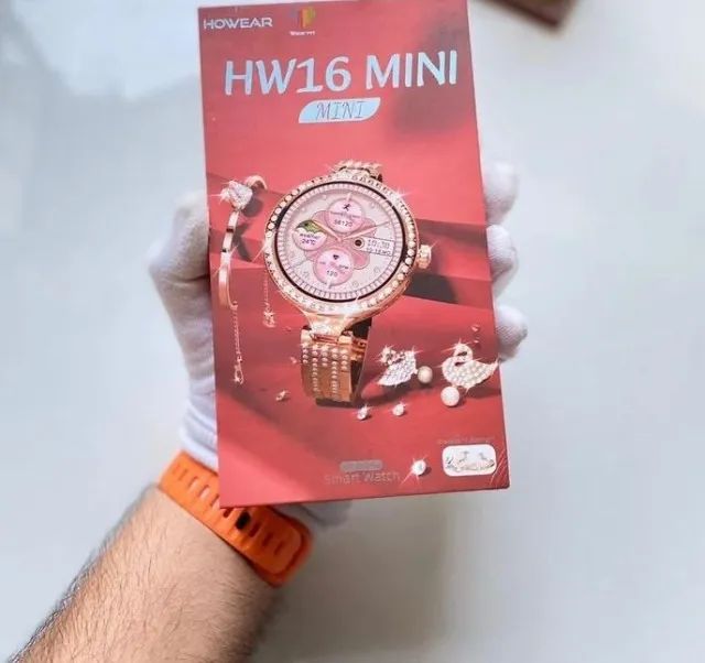 Smartwatch HW16 Mini Feminino Kit Luxo Pulseira Ajustável + Brinde - Foto 2