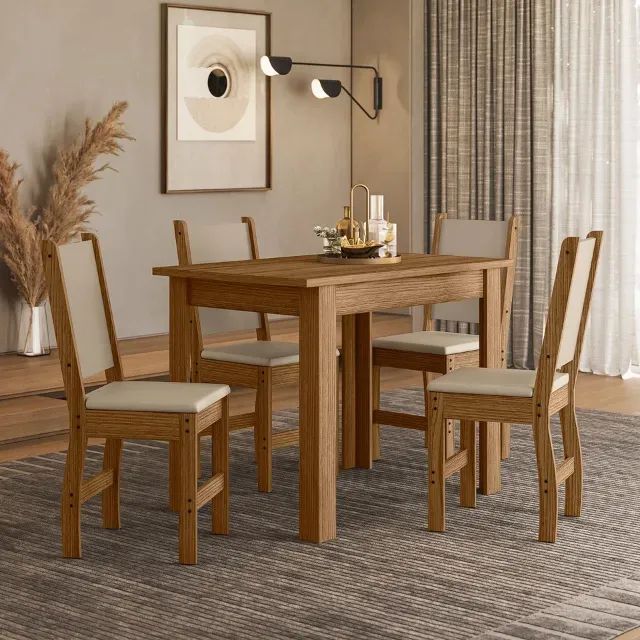 Conjunto Mesa de Jantar c/ 4 Cadeiras Bellagio 
