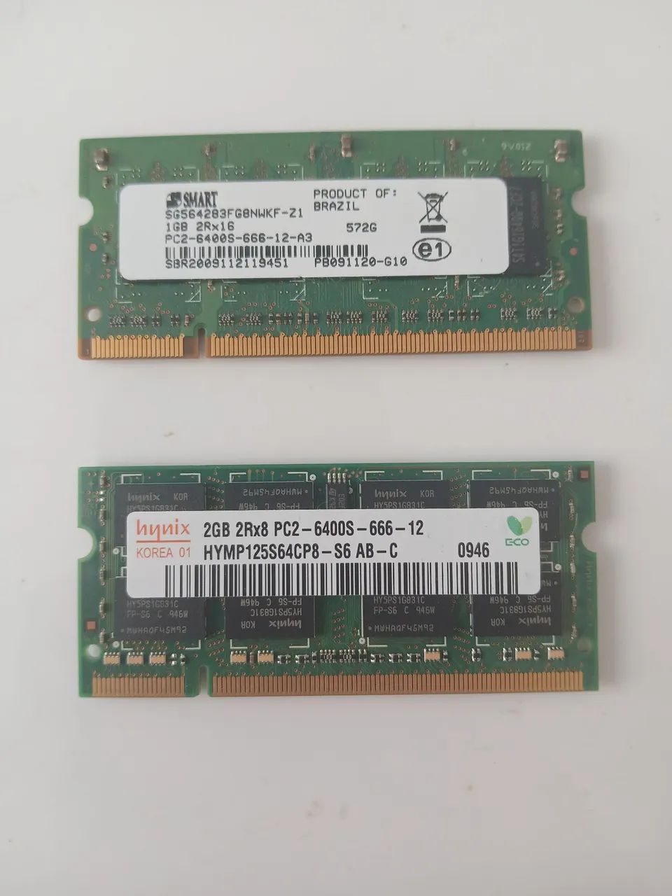 Memória Ram ddr2 3gb (2 + 1gb) Notebook