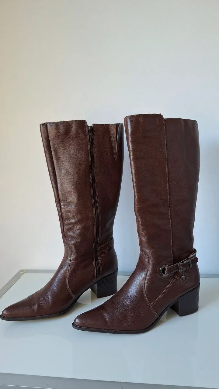 Bota em couro marrom Belluno  - Foto 2