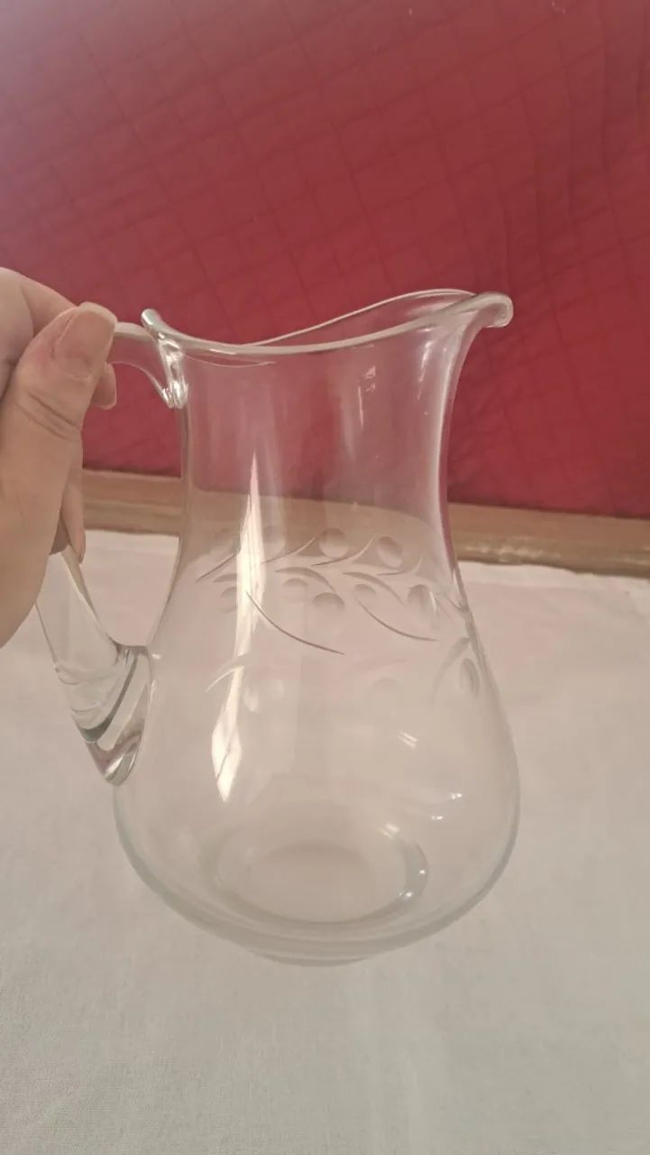 Jarra e copos em cristal retrô - Foto 4