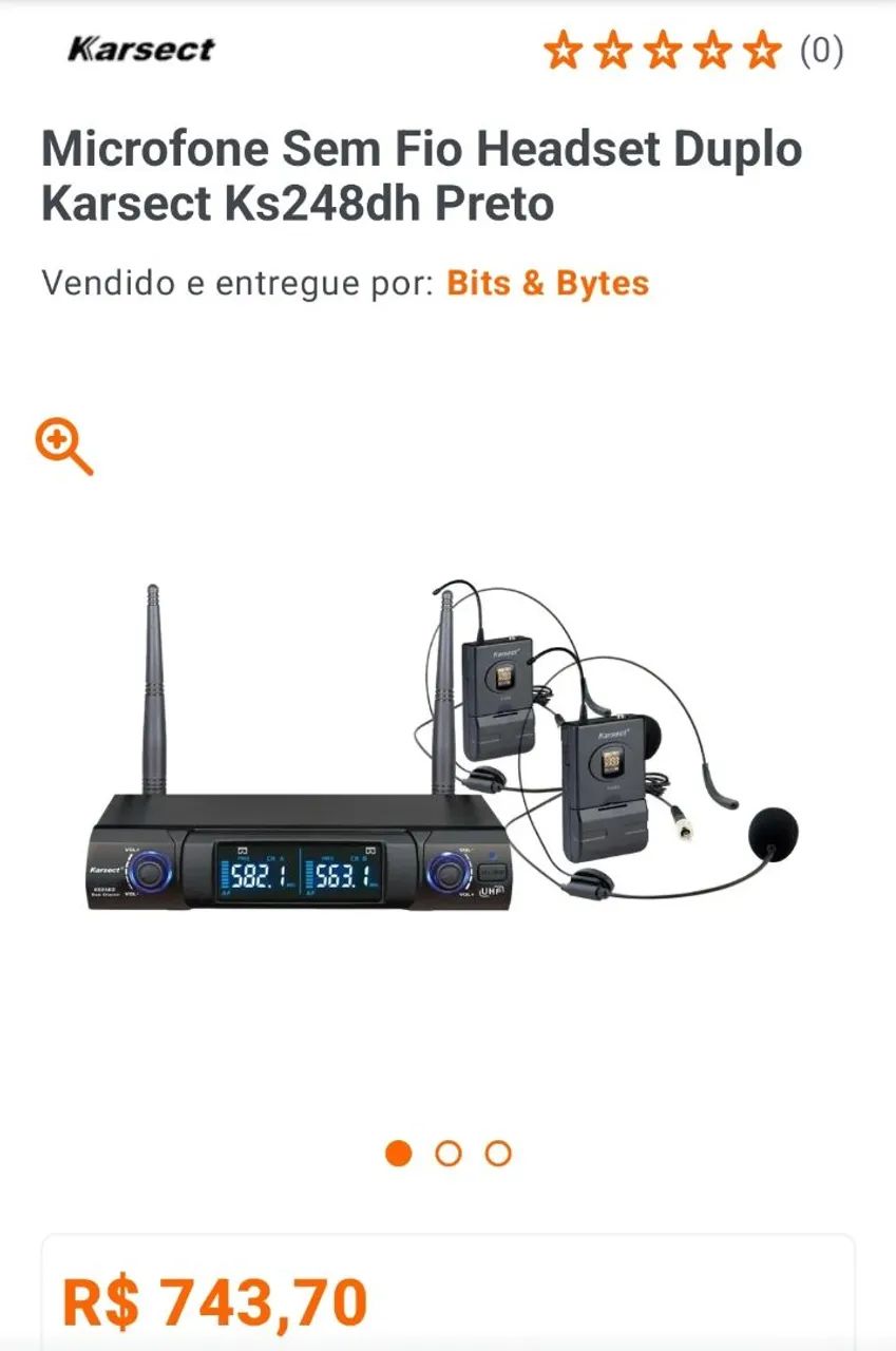 Microfone sem fio duplo lapela karsect  - Foto 5