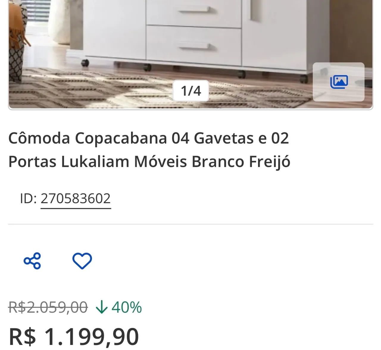 Cômoda 4 gavetas - Foto 4
