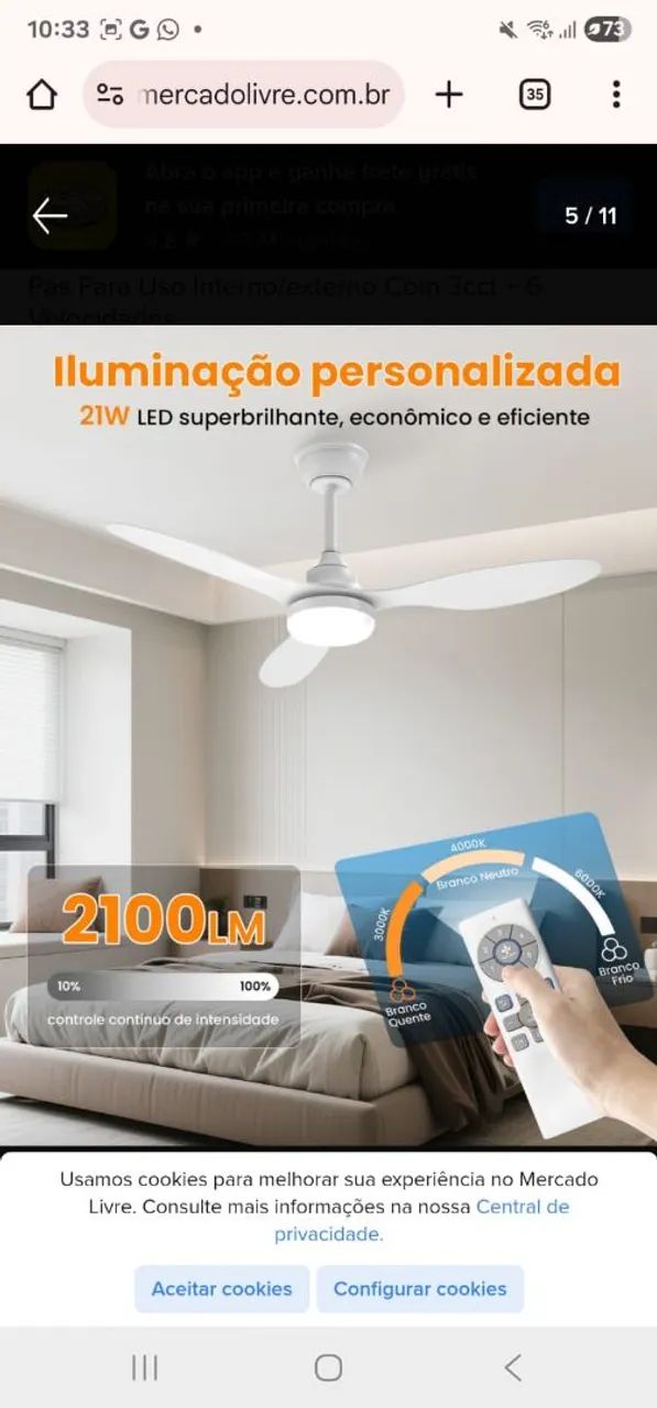 Ventilador de teto  - Foto 3