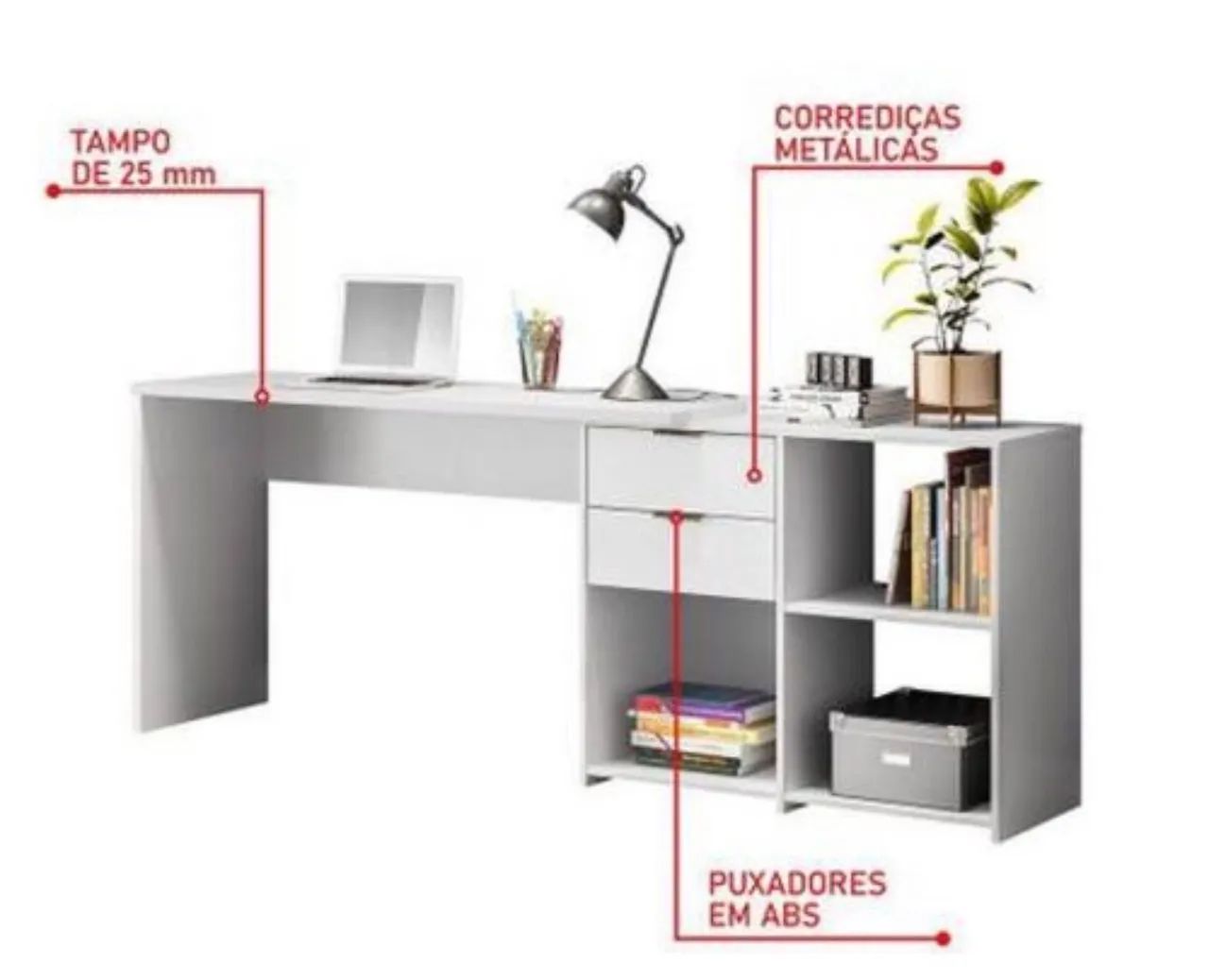 Escrivaninha oficce para salas e escritório multifuncional em mega Promoção! - Foto 3