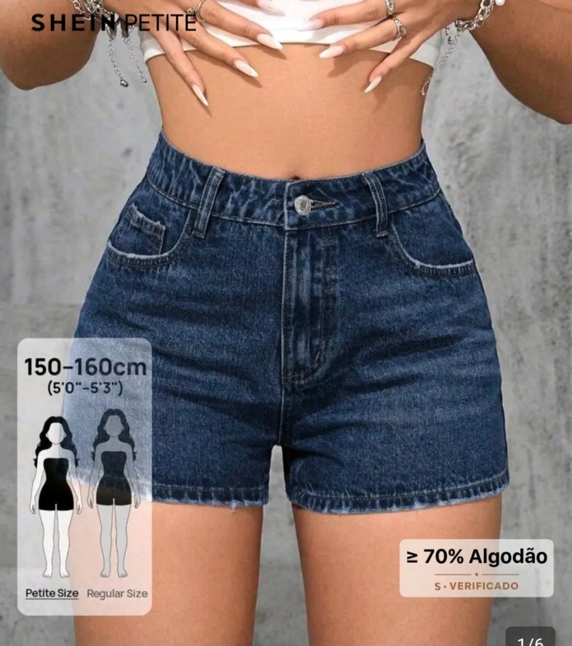 Short jeans escuro shein M