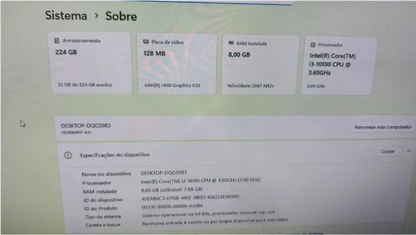 Computador I3 10100 - 240 SSD - 8 GB RAM - Foto 2