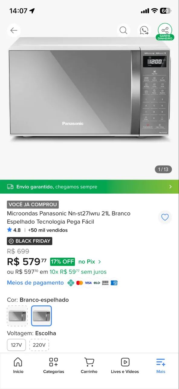 Microondas Panasonic 