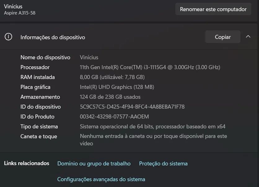 Notebook Acer Aspire 3 - Excelente estado de conservação - Foto 5