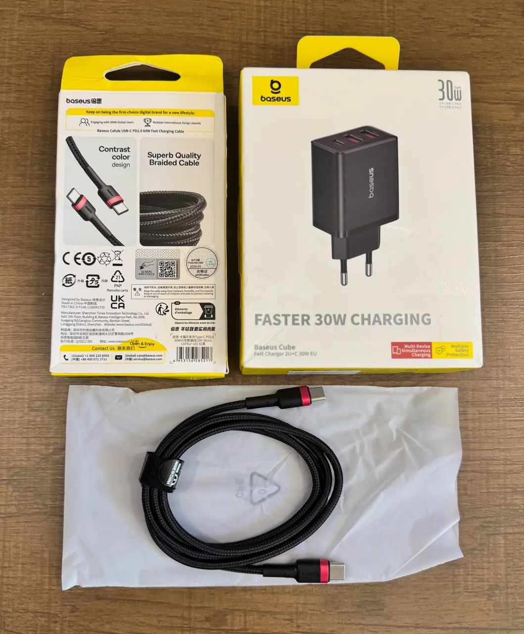 Carregador 30W + Cabo Usb-C Original Baseus  - Foto 4