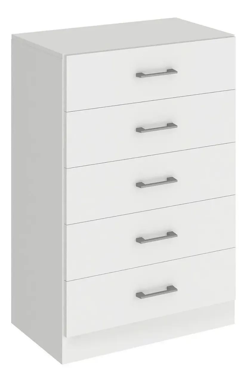 Cômoda Para Quarto Com 5 Gavetas Aruba Branco  / pronta entrega  - Foto 4