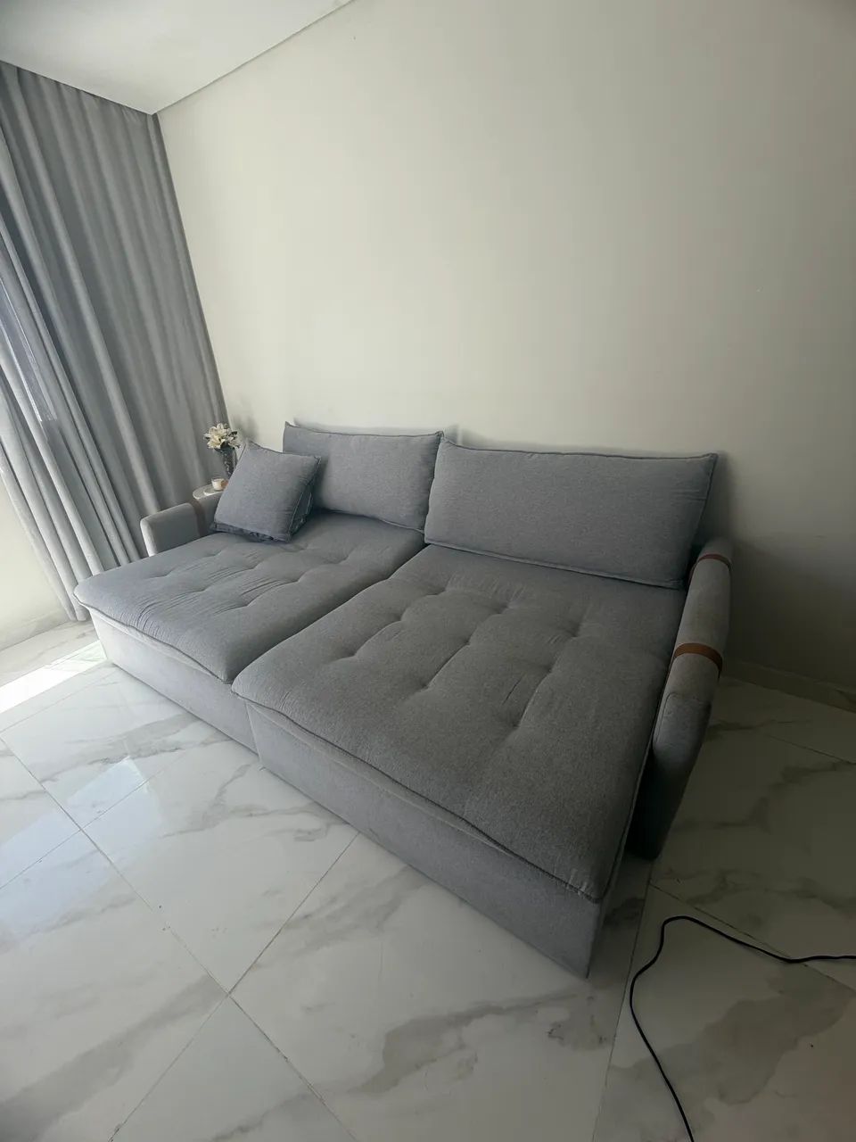 Vendo sofá-cama de LINHO 2,60m - Foto 4
