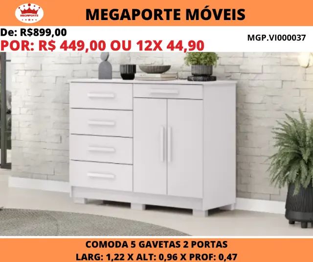 Cômoda Sapateira Sirius 2P 5G - Foto 3