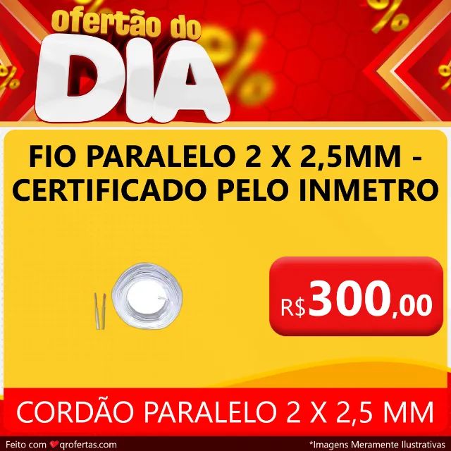 CABO PARALELO 2 X 2,5 MM ( FIO PARALELO ) PEÇA COM 100 METROS - COM SELO DO INMETRO  - Foto 3