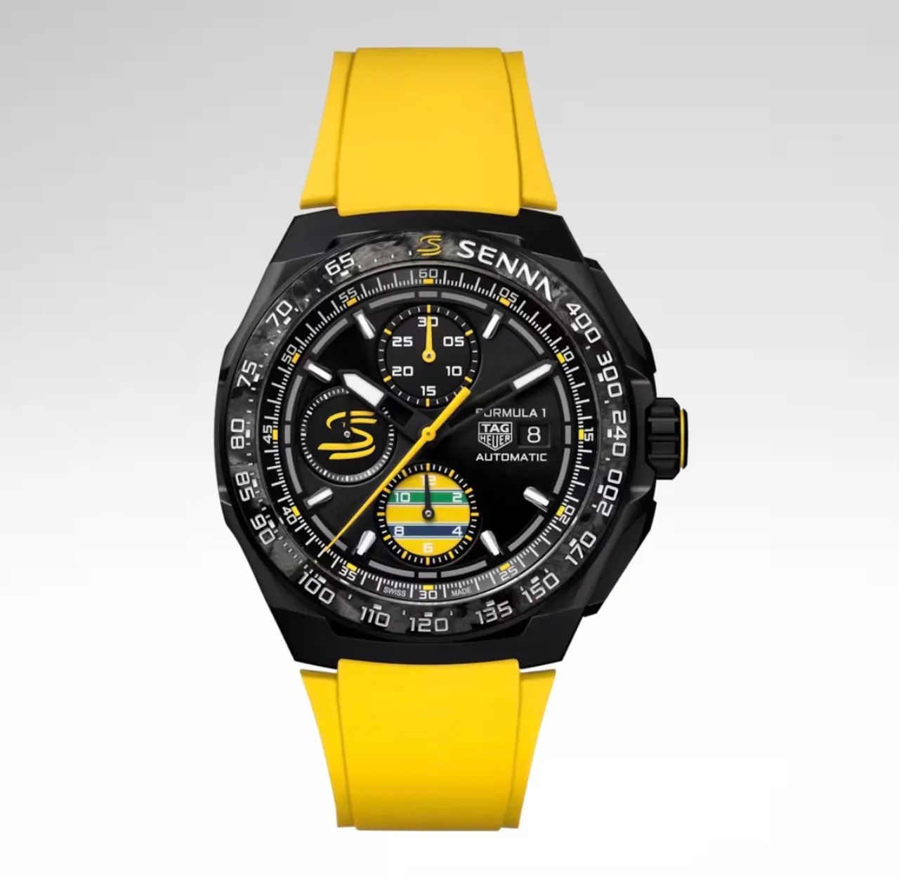 Relogio Tag Senna - Amarelo - Linha premium - Quartzo - 43mm - Top - Foto 2