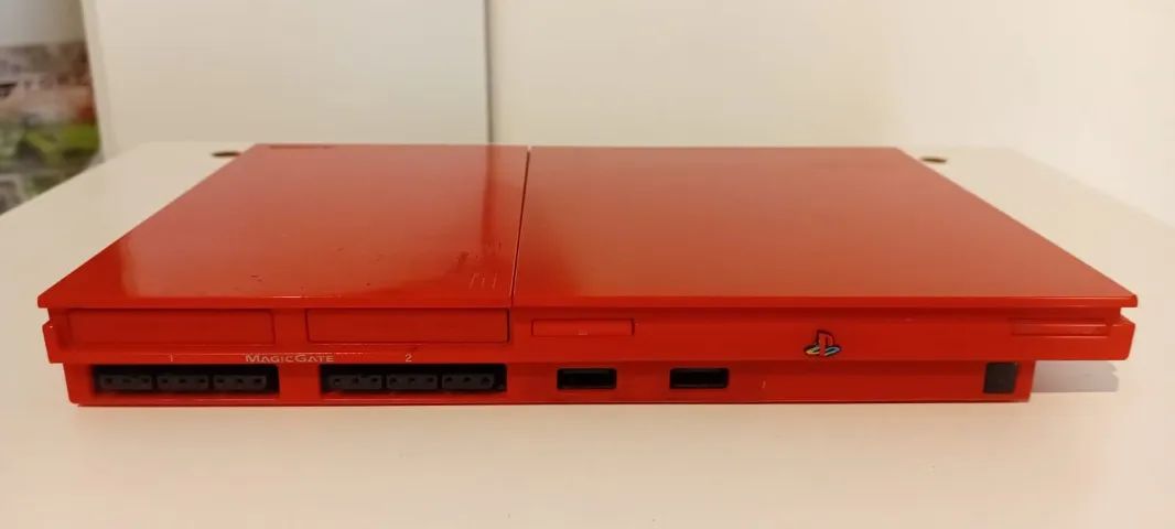 CONSOLE PS2 SLIM VERMELHO COM OPL SEM CX