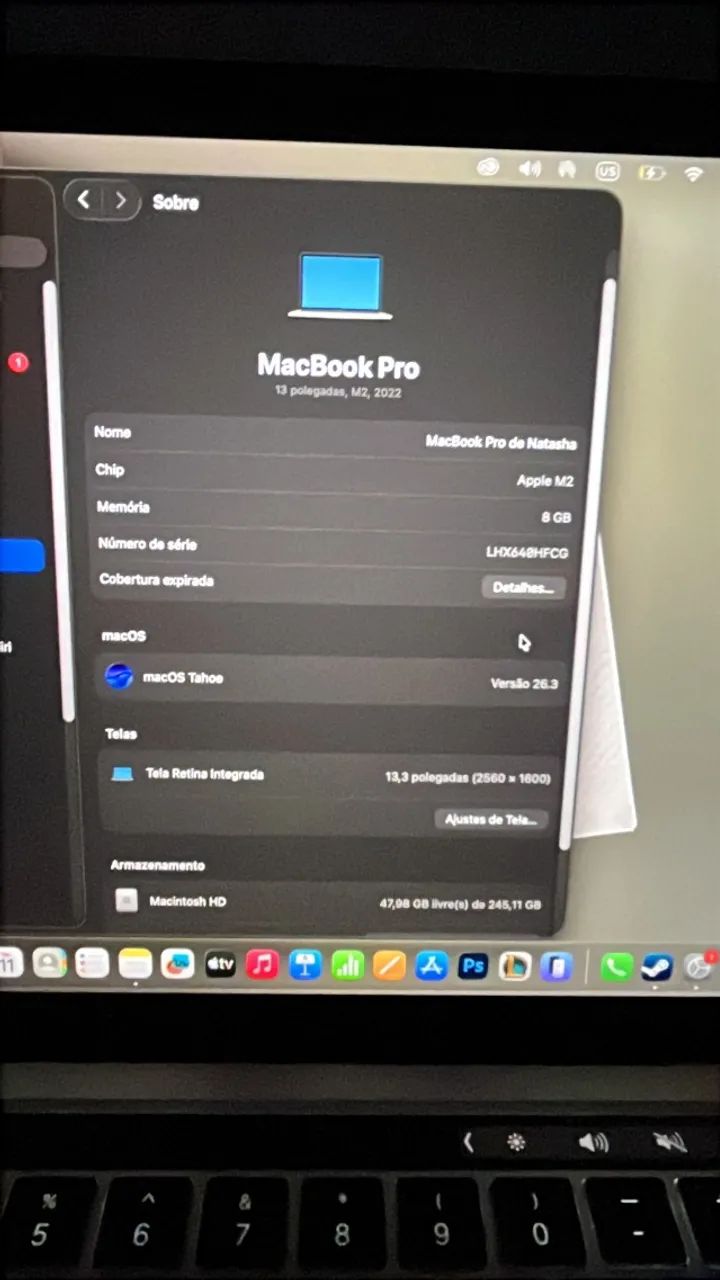 Mac book pro 2022 8gb ram - Foto 2